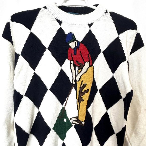 Golf Jantzen Knit Sport 80's Sweater Vintage - Picture 1 of 8